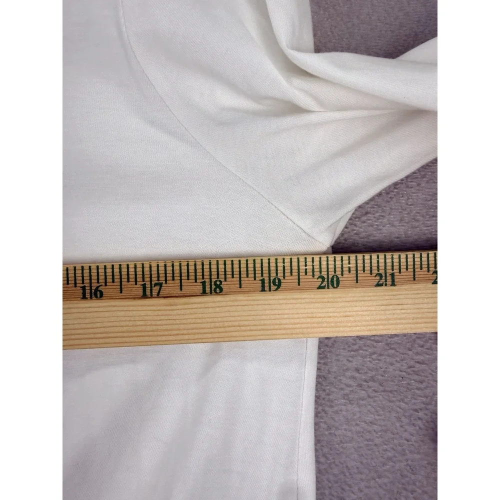 Pure Jill Women's Sz M White Scrunch Twist Front Boat Neck oft Kno Top - Picture 4 of 7